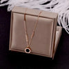 Wholesale Titanium Steel Electroplated 18K Gold Color Doublesided Black And White Roman Numerals Ushape Pendant Ochain Necklace For Women