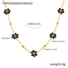 Wholesale Titanium Steel Electroplated 18K Gold Daisy Necklace And Bracelet Set For Women Fashion Plant Flowers Style