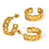Wholesale 316L Stainless Steel Electroplated 18K Gold Hollow Chain Earrings And Rings