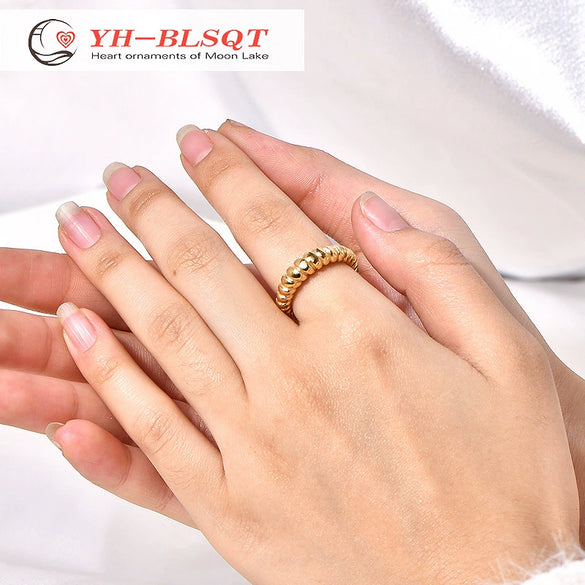 Wholesale Titanium Steel Electroplated 18K Gold Star Ring Unisex Minimalist Style