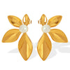 Wholesale 316L Stainless Steel Electroplated Natural Stone Flower Earrings