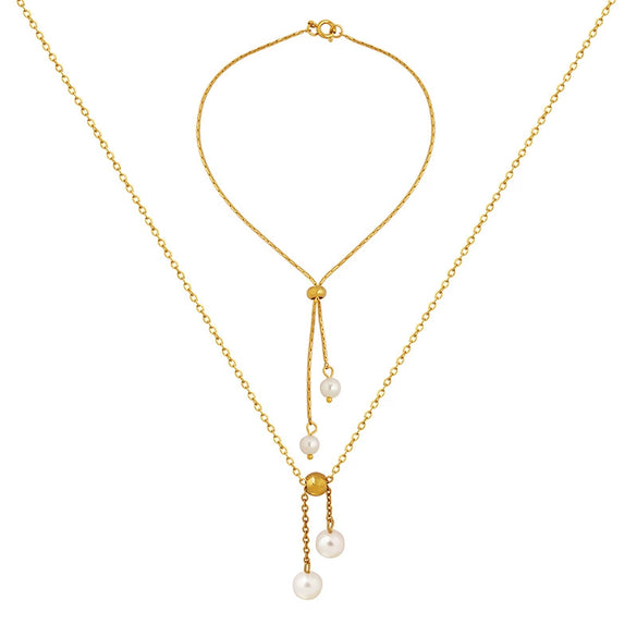 Wholesale Titanium Steel Electroplated Personality Vertical Square Chain Pullout Necklace And Bracelet Jewelry Set For Women