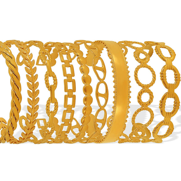 Wholesale 316L Stainless Steel Electroplated Retro Cshaped Hollow Out Personality Geometric Women's Bracelet