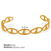 Wholesale 316L Stainless Steel Electroplated Retro Cshaped Hollow Out Personality Geometric Women's Bracelet