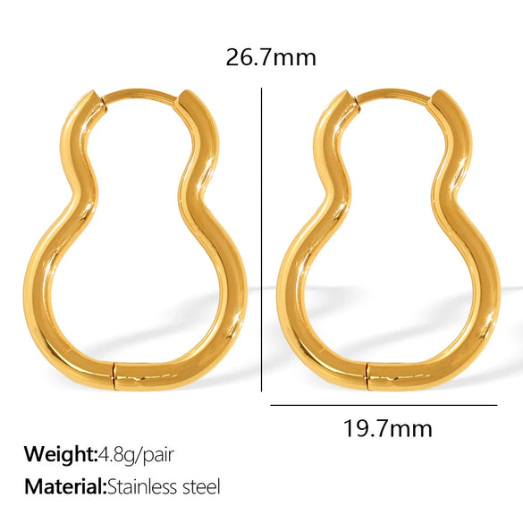 Wholesale 316L Stainless Steel Electroplated Round Opening Unisex Fashion Earrings