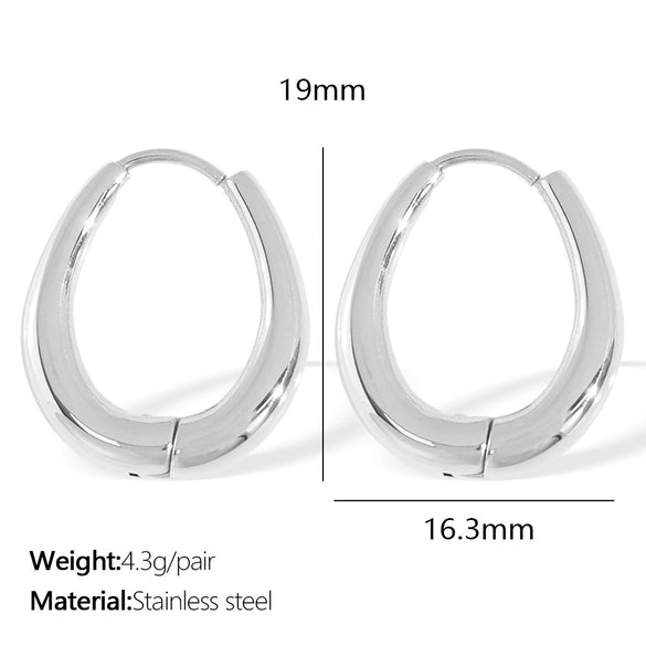 Wholesale 316L Stainless Steel Electroplated Round Opening Unisex Fashion Earrings