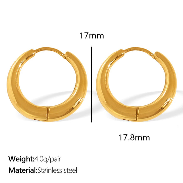 Wholesale 316L Stainless Steel Electroplated Round Opening Unisex Fashion Earrings