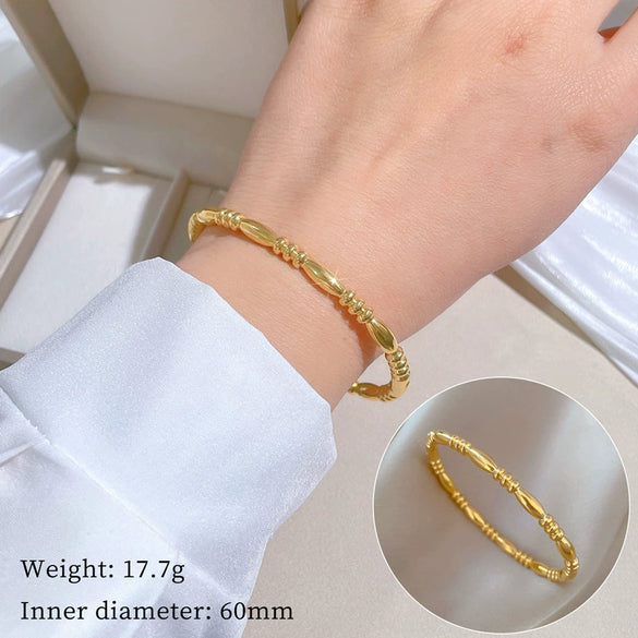 Wholesale Titanium Steel Electroplated Zen Stick Bracelet In Retro Fashion Style