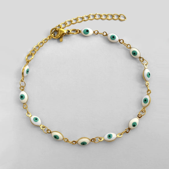Wholesale Titanium Steel Evil Eye Bracelet With Dripping Oil Design For Women And Unisex