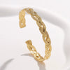 Wholesale Titanium Steel Exaggerated Open Adjustable Non Fading Female Bracelet With Geometric Style And Electroplating