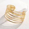 Wholesale Titanium Steel Exaggerated Open Adjustable Non Fading Female Bracelet With Geometric Style And Electroplating