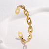 Wholesale Titanium Steel Exaggerated Open Adjustable Non Fading Female Bracelet With Geometric Style And Electroplating
