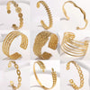 Wholesale Titanium Steel Exaggerated Open Adjustable Non Fading Female Bracelet With Geometric Style And Electroplating