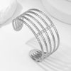 Wholesale Titanium Steel Exaggerated Open Adjustable Non Fading Female Bracelet With Geometric Style And Electroplating