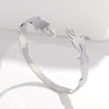 Wholesale Titanium Steel Exaggerated Open Adjustable Non Fading Female Bracelet With Geometric Style And Electroplating
