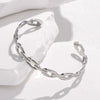 Wholesale Titanium Steel Exaggerated Open Adjustable Non Fading Female Bracelet With Geometric Style And Electroplating
