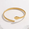 Wholesale Titanium Steel Exaggerated Open Adjustable Non Fading Female Bracelet With Geometric Style And Electroplating