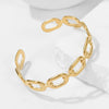Wholesale Titanium Steel Exaggerated Open Adjustable Non Fading Female Bracelet With Geometric Style And Electroplating