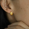 Wholesale 316L Stainless Steel Fanshaped Striped Electroplated Earrings For Women