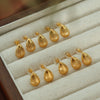 Wholesale 316L Stainless Steel Fanshaped Striped Electroplated Earrings For Women