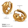 Wholesale 316L Stainless Steel Fashion Butterfly Bunny Pattern Electroplated Gold Earrings For Women