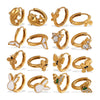 Wholesale 316L Stainless Steel Fashion Butterfly Bunny Pattern Electroplated Gold Earrings For Women