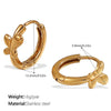 Wholesale 316L Stainless Steel Fashion Butterfly Bunny Pattern Electroplated Gold Earrings For Women