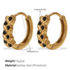 Wholesale 316L Stainless Steel Fashion Earrings Electroplated 18K Gold Inlaid With Rhinestones For Women
