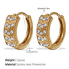 Wholesale 316L Stainless Steel Fashion Earrings Electroplated 18K Gold Inlaid With Rhinestones For Women