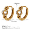 Wholesale 316L Stainless Steel Fashion Earrings Electroplated 18K Gold Inlaid With Rhinestones For Women