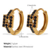 Wholesale 316L Stainless Steel Fashion Earrings Electroplated 18K Gold Inlaid With Rhinestones For Women