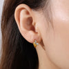 Wholesale 316L Stainless Steel Fashion Earrings Electroplated 18K Gold Inlaid With Rhinestones For Women