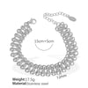 Wholesale 316L Stainless Steel Fashion Exaggerated Thick Necklace And Bracelet Set With Hollow Chain Design And Electroplating Treatment