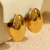 Wholesale 316L Stainless Steel Fashion Retro Earrings With Electroplating Treatment And Melon Seed Buckles For Women