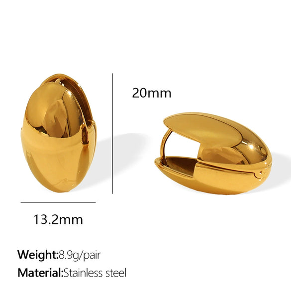 Wholesale 316L Stainless Steel Fashion Retro Earrings With Electroplating Treatment And Melon Seed Buckles For Women
