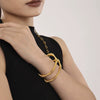Wholesale 316L Stainless Steel Fashion Simple Spiral Pattern Women's Electroplating Bracelet