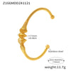 Wholesale 316L Stainless Steel Fashion Simple Spiral Pattern Women's Electroplating Bracelet