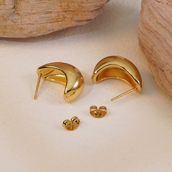 Wholesale Titanium Steel Fashionable Personality Glossy Water Drop Earrings With High End Ear Buckles For Women Electroplated