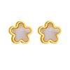 Wholesale Titanium Steel Five Leaf Flower Star Earrings With 18K Furnace Vacuum Plating For Women