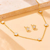 Wholesale Titanium Steel Five Leaf Flower Star Earrings With 18K Furnace Vacuum Plating For Women