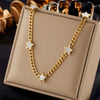 Wholesale Titanium Steel Fivepointed Star Chain Jewelry Electroplated Clavicle Necklace For Women
