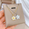 Wholesale Titanium Steel Fivepointed Star Fritillaria Minimalist Style Electroplated Necklace For Unisex