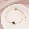Wholesale Titanium Steel Flower Clover Doublesided Electroplated Waterproof Sweatproof Colorfast Women's Bracelet