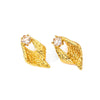 Wholesale Titanium Steel Flower Diamond Elegant Vintage Women's Earrings With Electroplating