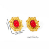 Wholesale Titanium Steel Flower Diamond Elegant Vintage Women's Earrings With Electroplating