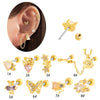 Wholesale Titanium Steel Flower Pattern Electroplated Women's Cartilage Earrings