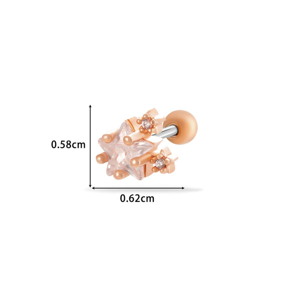 Wholesale Titanium Steel Flower Pattern Electroplated Women's Cartilage Earrings