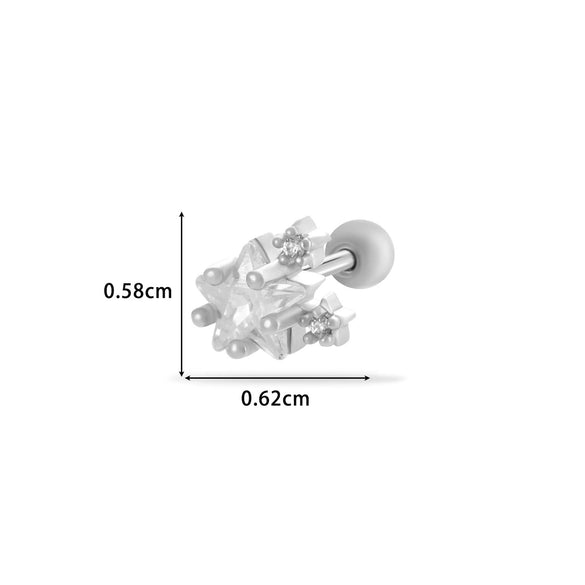 Wholesale Titanium Steel Flower Pattern Electroplated Women's Cartilage Earrings