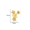 Wholesale Titanium Steel Flower Pattern Electroplated Women's Cartilage Earrings