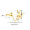 Wholesale Titanium Steel Flower Pattern Electroplated Women's Cartilage Earrings